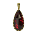 Pendentif Grenat de Perpignan poire serti griffes - 20x10mm