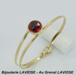 Bracelet jonc double Grenat de Perpignan rond